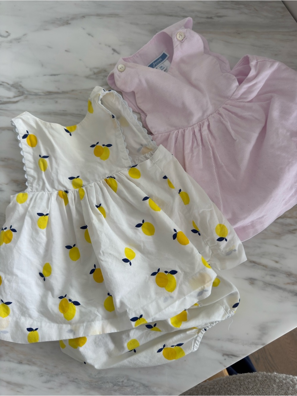 Jacadi dress bundle - Yellow & Light Pink